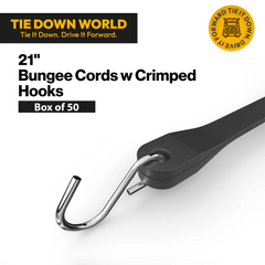 21" Bungee Cords w Crimped Hooks / Box of 50