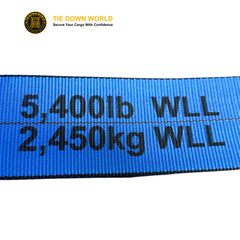 4" x 30' Premium Strap with Flat Hooks (Blue) – 5,400 LBS WLL