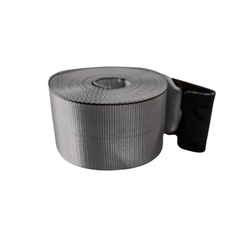 4" x 30' Premium Strap with Flat Hooks (Grey) – 5,400 LBS WLL