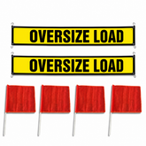 2 Pack 18" x 84" Mesh Oversize Load Banner for Flatbed Trailers