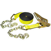 4" x 30' Winch Strap with Chain Anchor (Yellow)