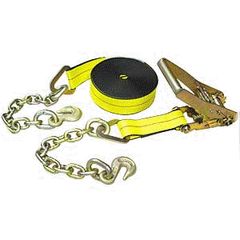 2" x 30' Winch Strap with Chain Anchor (Yellow)