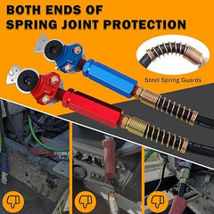 Semi Truck Air Lines Kit 3IN1 Trailer Cord and Air Brake Hoses Assembly Without Rubber Gladhand Handles for Semi Truck Trailer Tractor