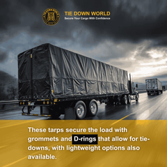 16' x 27' Flatbed Steel Tarp with 4' Drop & Flap