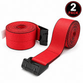2 Pack 4" x 30' Premium Strap with Flat Hooks (Red) – 5,400 LBS WLL
