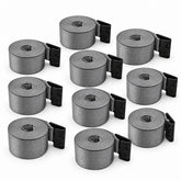 10 Pack 4" x 30' Premium Strap with Flat Hooks (Grey) – 5,400 LBS WLL