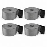 4 Pack 4" x 30' Premium Strap with Flat Hooks (Grey) – 5,400 LBS WLL