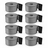 8 Pack 4" x 30' Premium Strap with Flat Hooks (Grey) – 5,400 LBS WLL