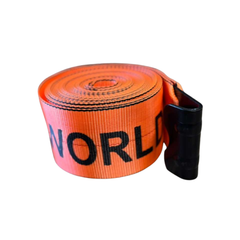 4" x 30' Premium Strap with Flat Hooks (Orange) – 5,400 LBS WLL