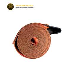 4" x 30' Premium Strap with Flat Hooks (Orange) – 5,400 LBS WLL