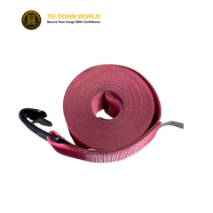 4" x 30' Premium Strap with Flat Hooks (Red) – 5,400 LBS WLL