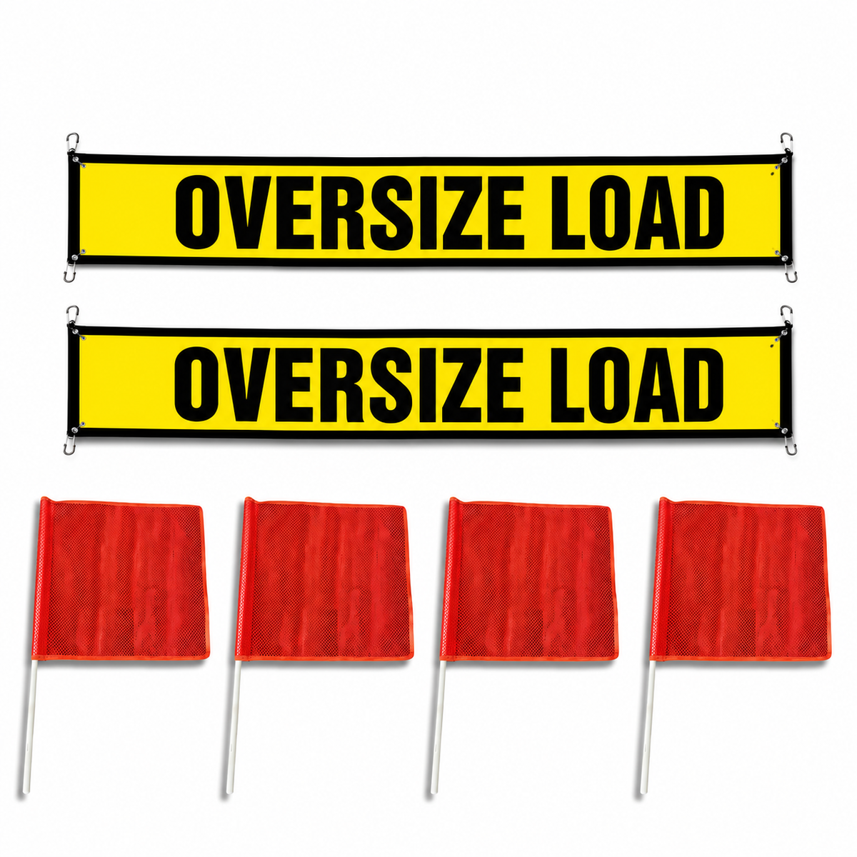 2 Pack 18" x 84" Mesh Oversize Load Banner for Flatbed Trailers