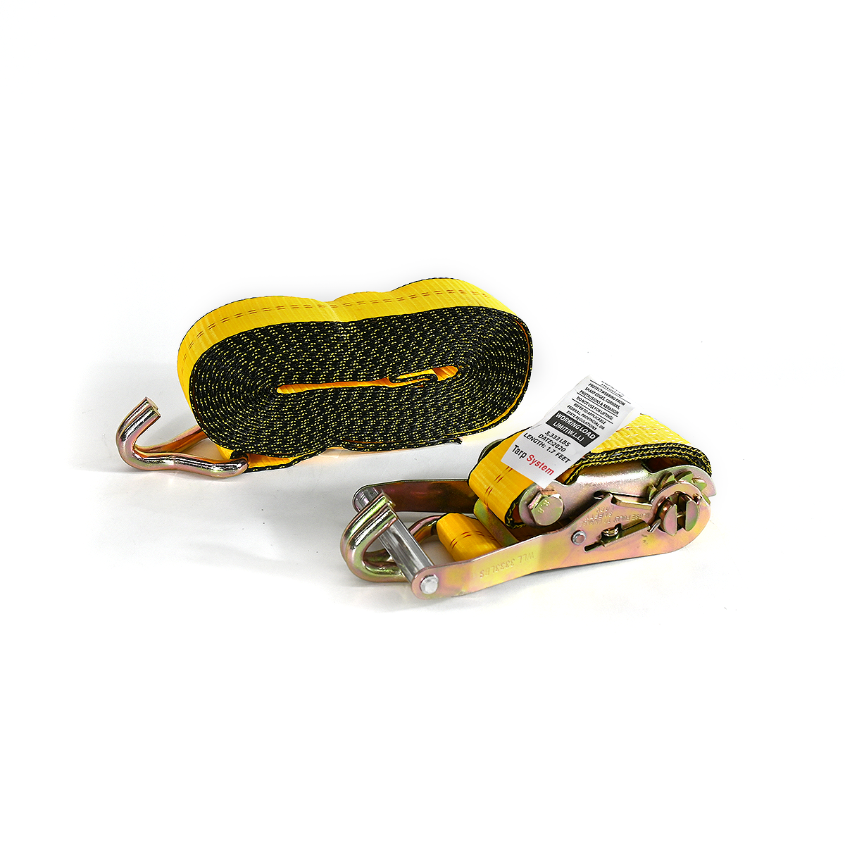 2" x 30' Ratchet Strap with Double J Hook Tarp System (2" x 27') from Tie Down World