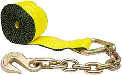 2" x 30' Winch Strap with Chain Anchor (Yellow)
