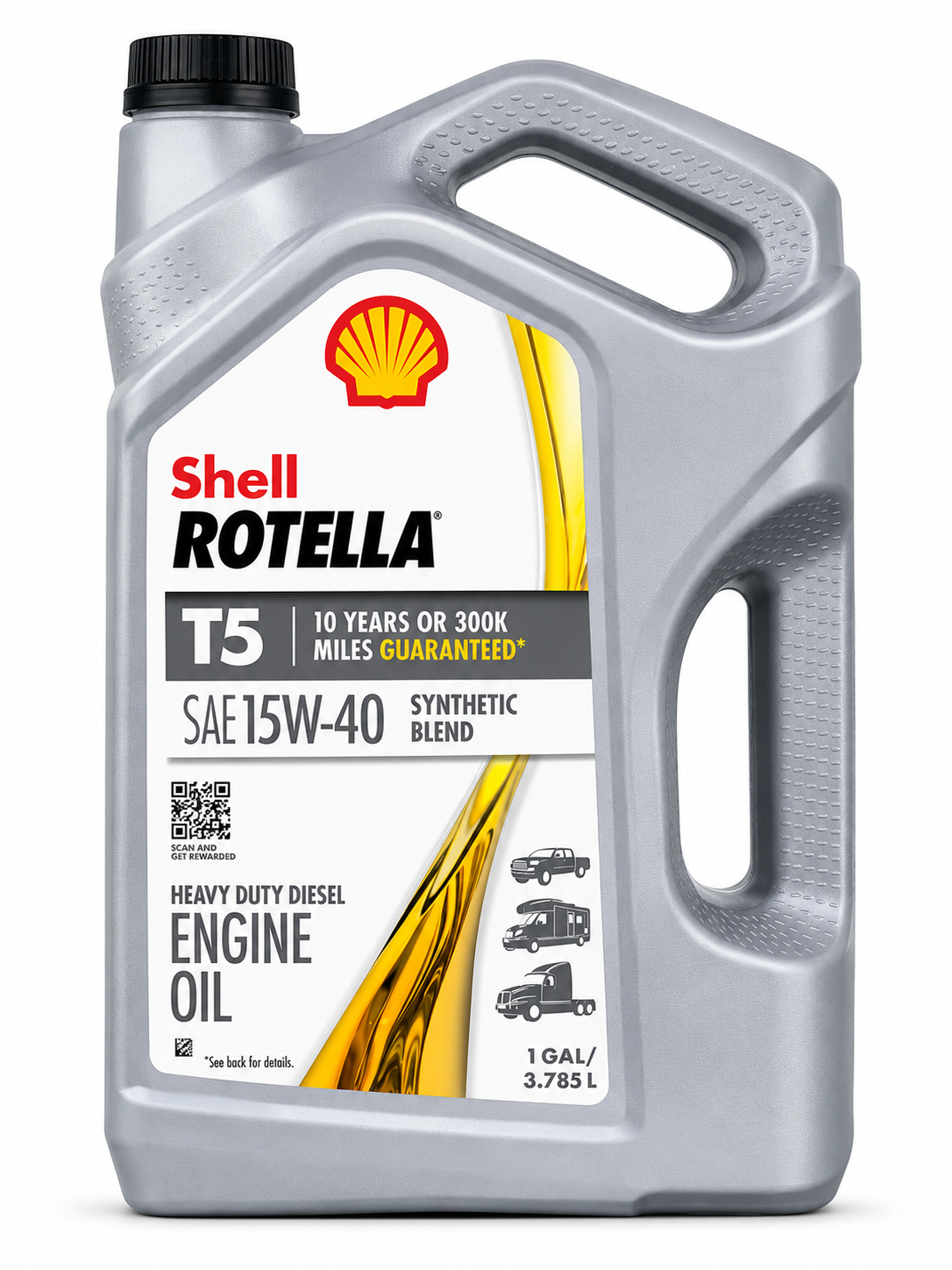 Shell Rotella T5 15W-40 Synthetic Blend Heavy Duty Diesel Engine Oil – 1 Gallon