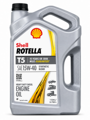 Shell Rotella T5 15W-40 Synthetic Blend Heavy Duty Diesel Engine Oil – 1 Gallon