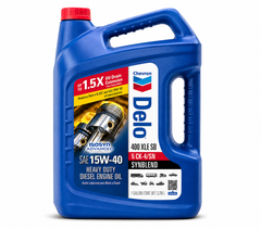 Chevron Delo 400 XLE SB SAE 15W-40 Synthetic Blend Diesel Engine Oil – 1 Gallon