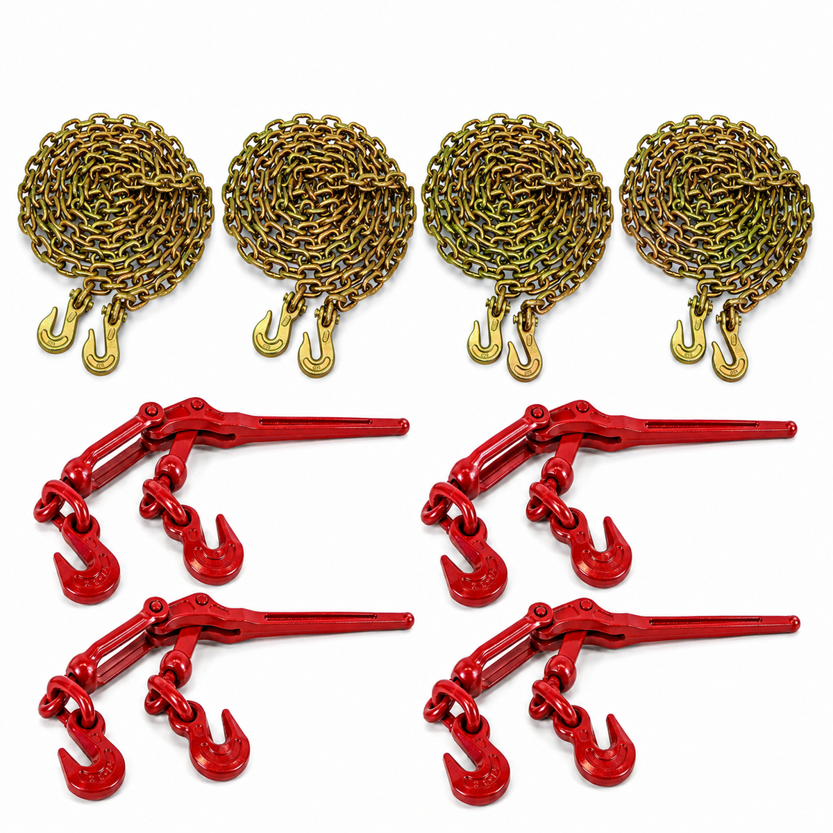Heavy Hauler Chain Kit | 4 G70 3/8" Chains + 4 Binders