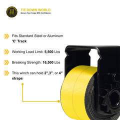 Sliding C-Track Trailer Winch