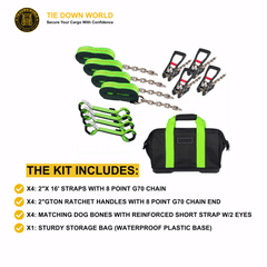 8 Point Roll Back Vehicle Tie Down Straps Kit