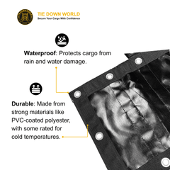 16' x 27' Flatbed Steel Tarp with 4' Drop & Flap